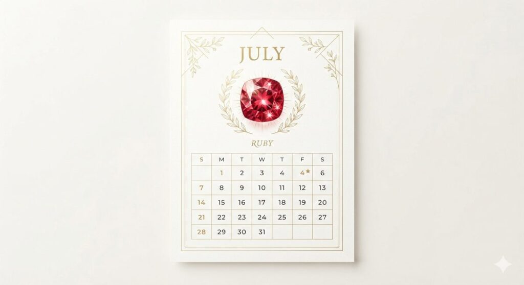 ruby july birthstone calendar